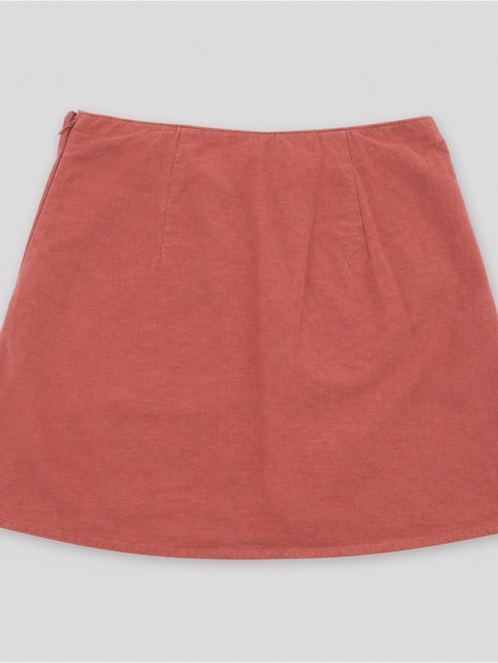 Abercrombie & Fitch Women's Wrap Mini Skirt Rust Coral Side Zip Size XS | - Picture 4 of 11